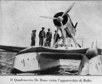 The Quadrunviro De Bono visits the Balbo seaplane